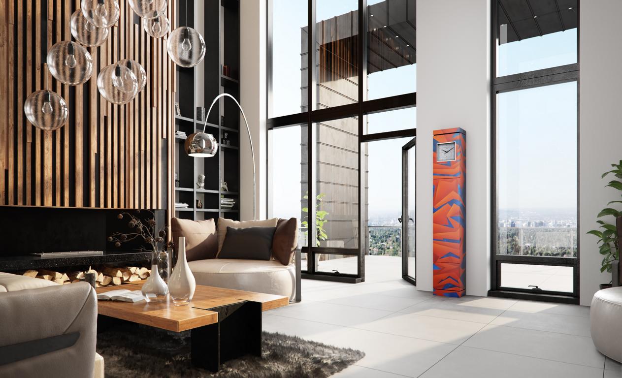 ZEITCRAFT Design-Standuhr in einem luxuriösen Interieur